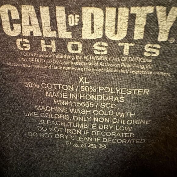 Vintage Call of Duty Ghosts logo Dark Gray short sleeved T-shirt  XL - Picture 3 of 7